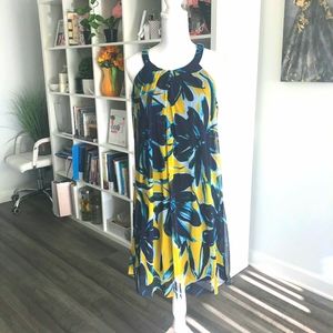 Blue and yellow summer dress